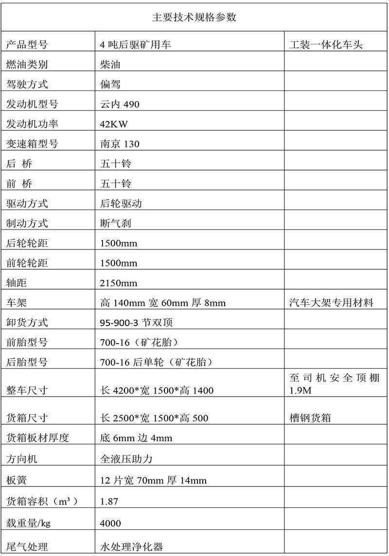 礦用四不像自卸車